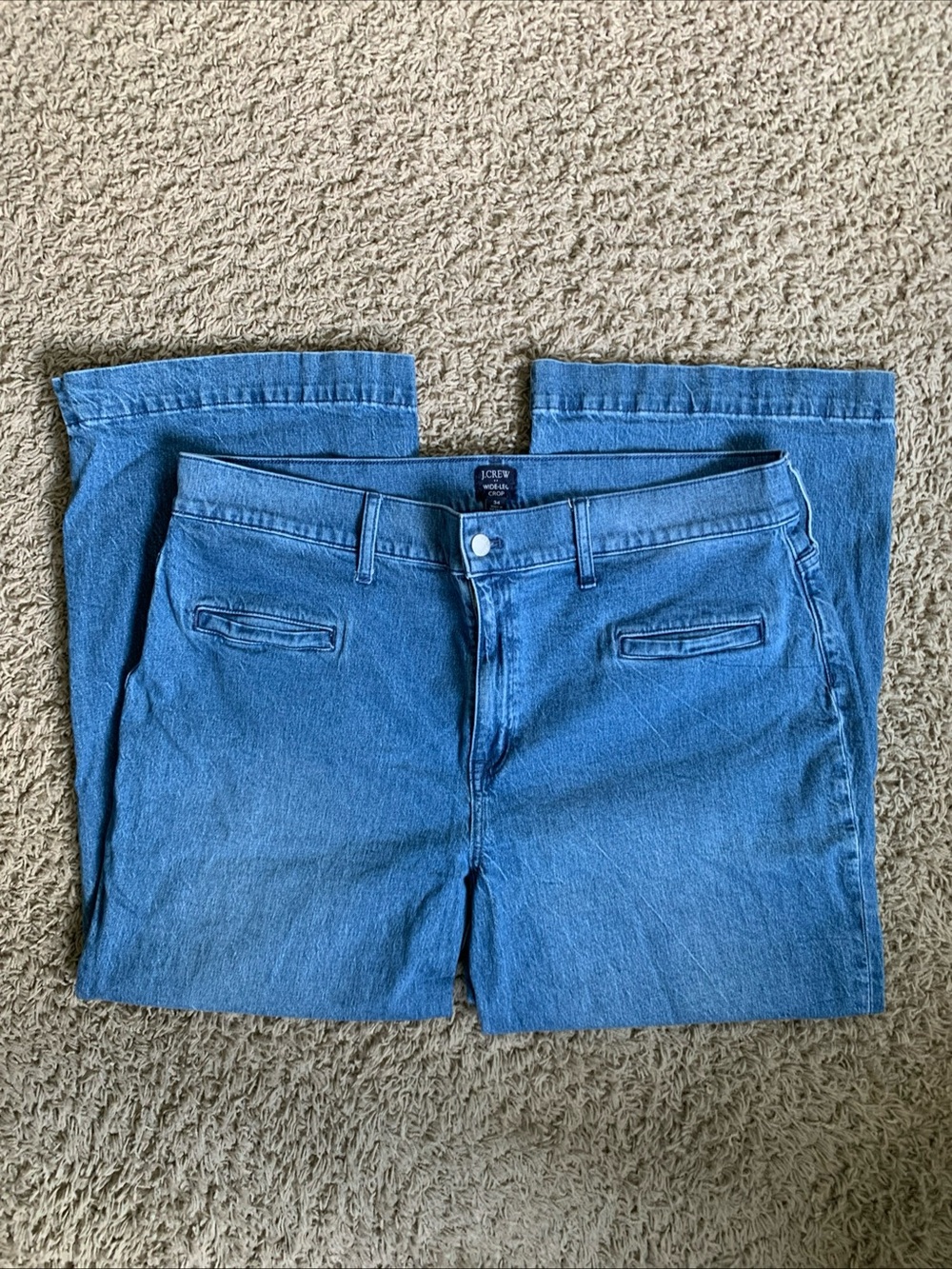 J.Crew crop Wide-leg size 34 denim blue jeans